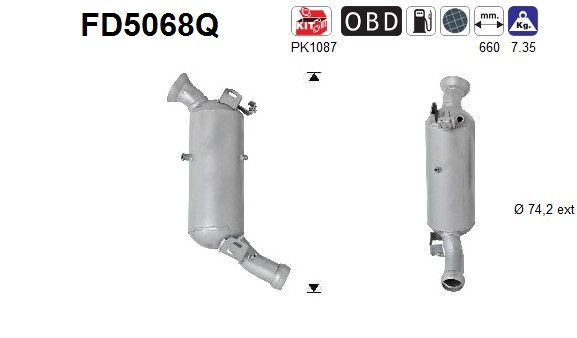 AS FD5068Q Soot/Particulate Filter, exhaust system