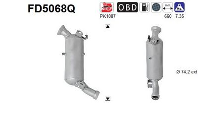 Soot/Particulate Filter, exhaust system AS FD5068Q