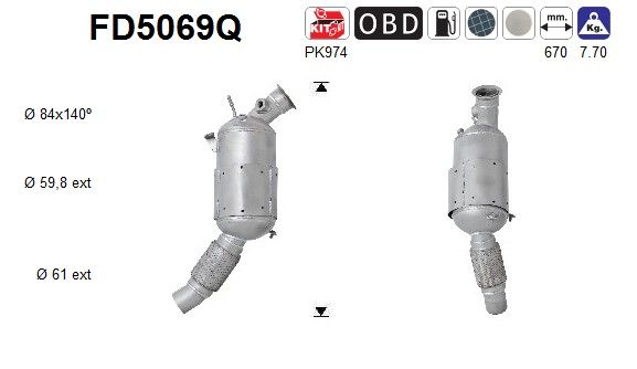 AS FD5069Q Soot/Particulate Filter, exhaust system