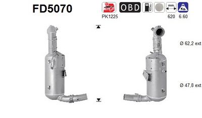 Soot/Particulate Filter, exhaust system AS FD5070