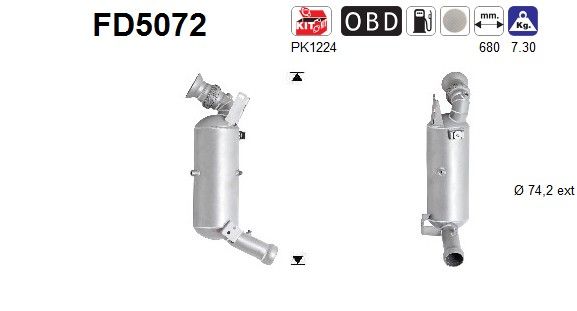 AS FD5072 Soot/Particulate Filter, exhaust system