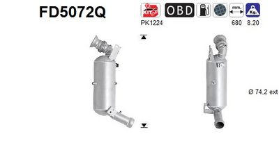 Soot/Particulate Filter, exhaust system AS FD5072Q