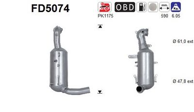 Soot/Particulate Filter, exhaust system AS FD5074