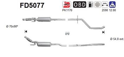Soot/Particulate Filter, exhaust system AS FD5077