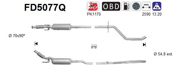 AS FD5077Q Soot/Particulate Filter, exhaust system