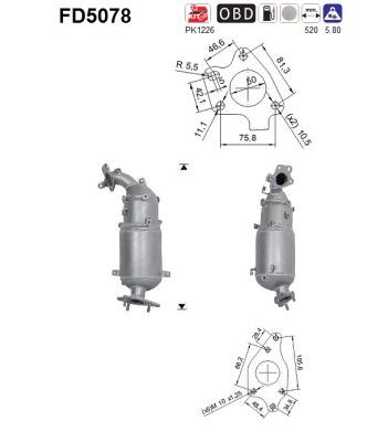 Soot/Particulate Filter, exhaust system AS FD5078