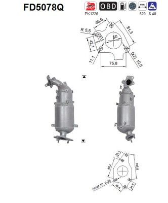 Soot/Particulate Filter, exhaust system AS FD5078Q