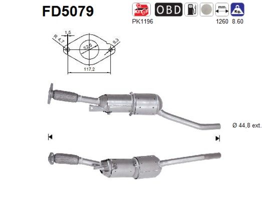 AS FD5079 Soot/Particulate Filter, exhaust system