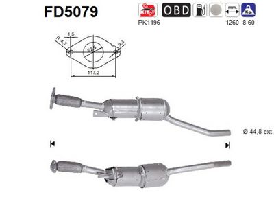 Soot/Particulate Filter, exhaust system AS FD5079