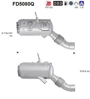 Soot/Particulate Filter, exhaust system AS FD5080Q