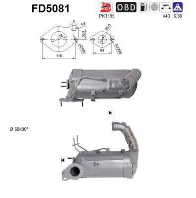 Soot/Particulate Filter, exhaust system AS FD5081