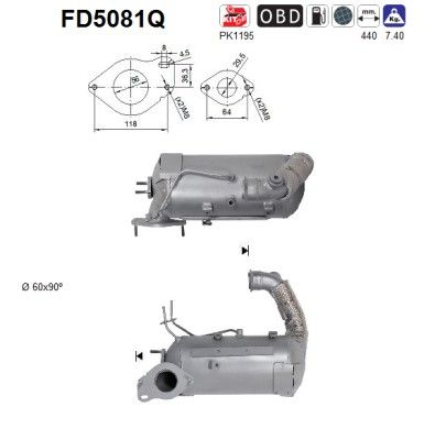 AS FD5081Q Soot/Particulate Filter, exhaust system