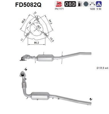 Soot/Particulate Filter, exhaust system AS FD5082Q
