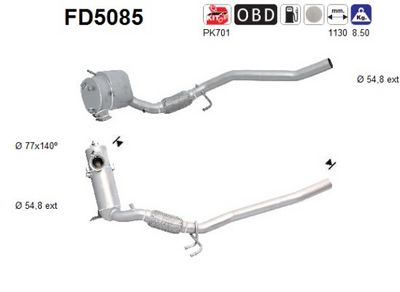 Soot/Particulate Filter, exhaust system AS FD5085