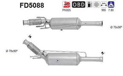 Soot/Particulate Filter, exhaust system AS FD5088