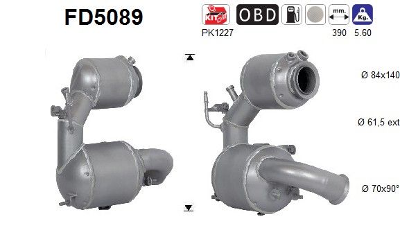 AS FD5089 Soot/Particulate Filter, exhaust system