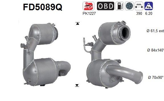 AS FD5089Q Soot/Particulate Filter, exhaust system