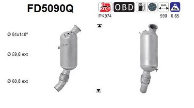 Soot/Particulate Filter, exhaust system AS FD5090Q