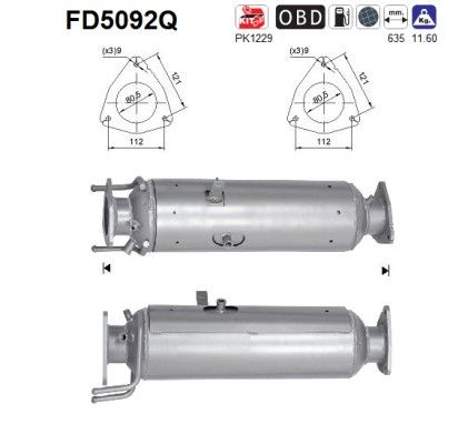 AS FD5092Q Soot/Particulate Filter, exhaust system