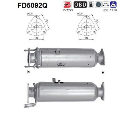 Soot/Particulate Filter, exhaust system AS FD5092Q