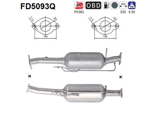 AS FD5093Q Soot/Particulate Filter, exhaust system