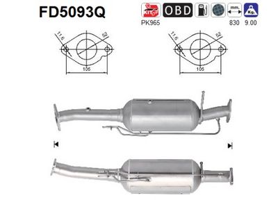 Soot/Particulate Filter, exhaust system AS FD5093Q