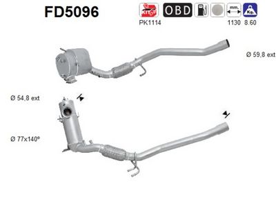 Soot/Particulate Filter, exhaust system AS FD5096