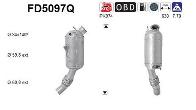 Soot/Particulate Filter, exhaust system AS FD5097Q