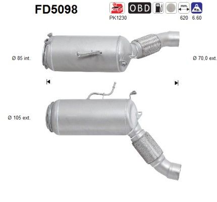 AS FD5098 Soot/Particulate Filter, exhaust system