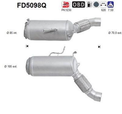 Soot/Particulate Filter, exhaust system AS FD5098Q