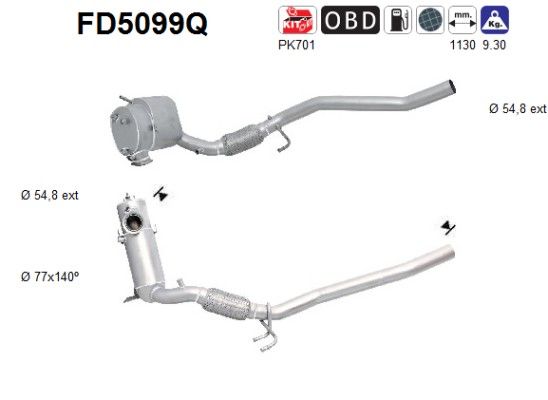 AS FD5099Q Soot/Particulate Filter, exhaust system