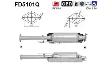 Soot/Particulate Filter, exhaust system AS FD5101Q