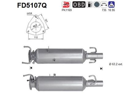 Soot/Particulate Filter, exhaust system AS FD5107Q