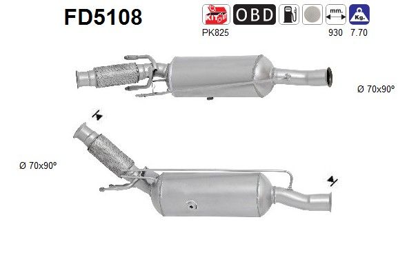 AS FD5108 Soot/Particulate Filter, exhaust system