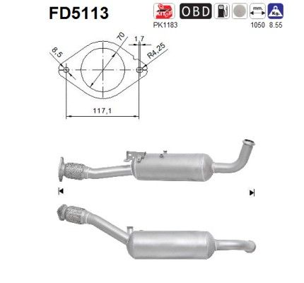 AS FD5113 Soot/Particulate Filter, exhaust system