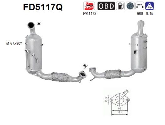 AS FD5117Q Soot/Particulate Filter, exhaust system