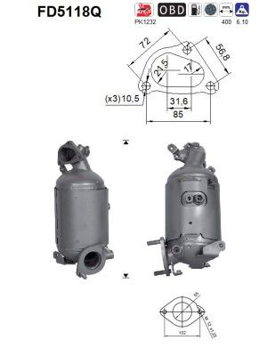 Soot/Particulate Filter, exhaust system AS FD5118Q