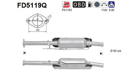 Soot/Particulate Filter, exhaust system AS FD5119Q