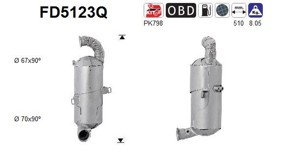 AS FD5123Q Soot/Particulate Filter, exhaust system