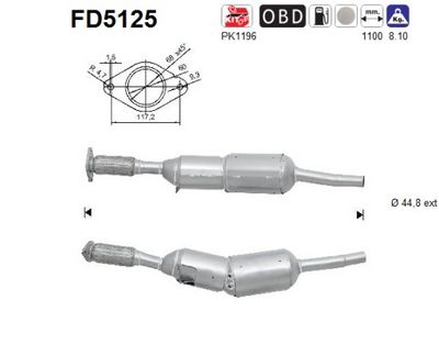Soot/Particulate Filter, exhaust system AS FD5125