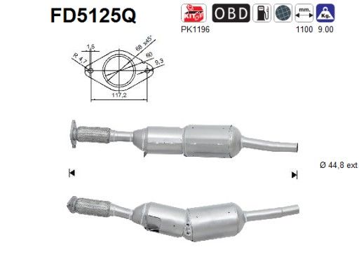 AS FD5125Q Soot/Particulate Filter, exhaust system