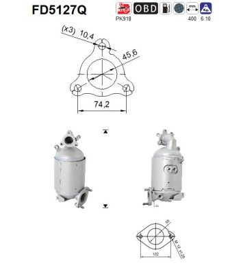 AS FD5127Q Soot/Particulate Filter, exhaust system