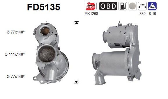 AS FD5135 Soot/Particulate Filter, exhaust system