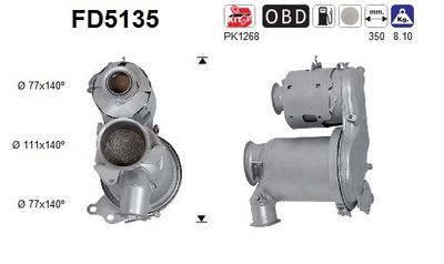 Soot/Particulate Filter, exhaust system AS FD5135