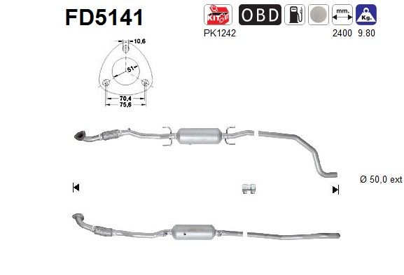 AS FD5141 Soot/Particulate Filter, exhaust system