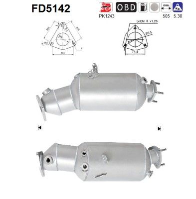 Soot/Particulate Filter, exhaust system AS FD5142