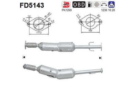 Soot/Particulate Filter, exhaust system AS FD5143