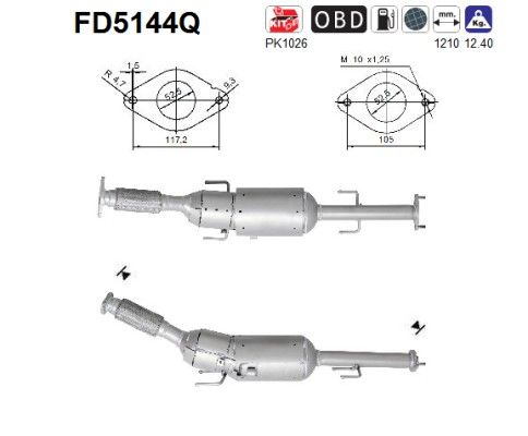 AS FD5144Q Soot/Particulate Filter, exhaust system