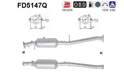 Soot/Particulate Filter, exhaust system AS FD5147Q