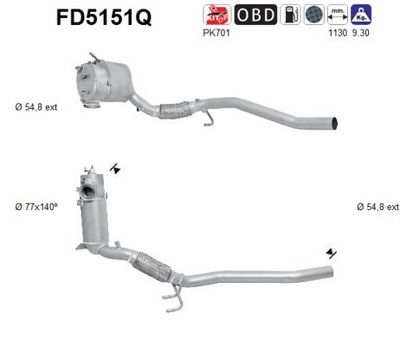 Soot/Particulate Filter, exhaust system AS FD5151Q